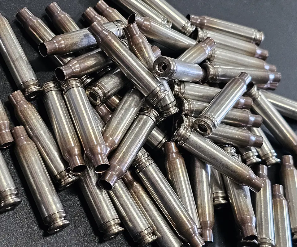 Shell Shock 556x45mm NAS3 Cases – lightweight unprimed nickel alloy 5.56x45mm NATO cartridge cases
